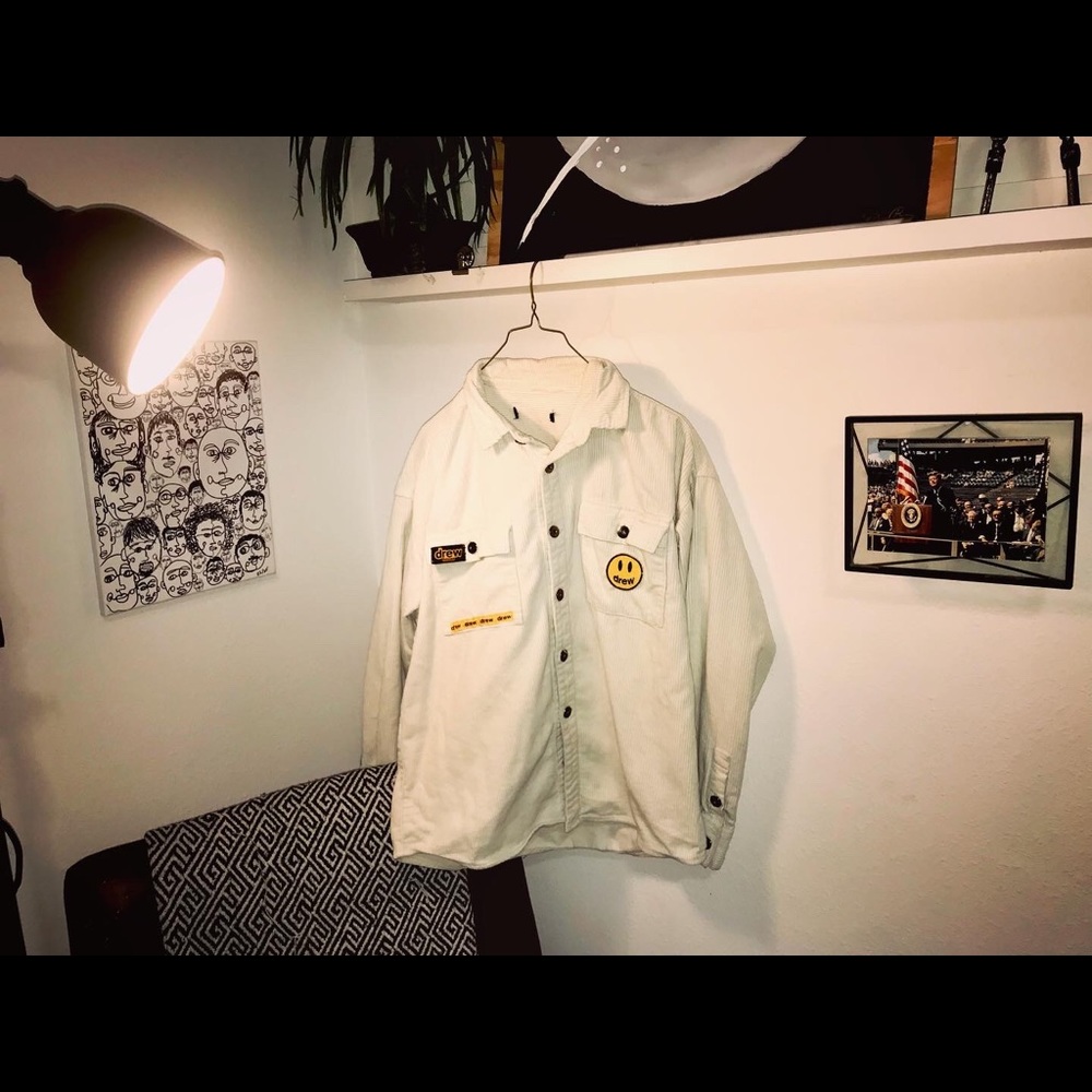 DREW HOUSE JUSTIN BIEBER PATCHES X off white small men corduroy button up shirt